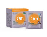 Empaque de OM Mushroom Superfood Hot Chocolate Blend para un ritual reconfortante diario.