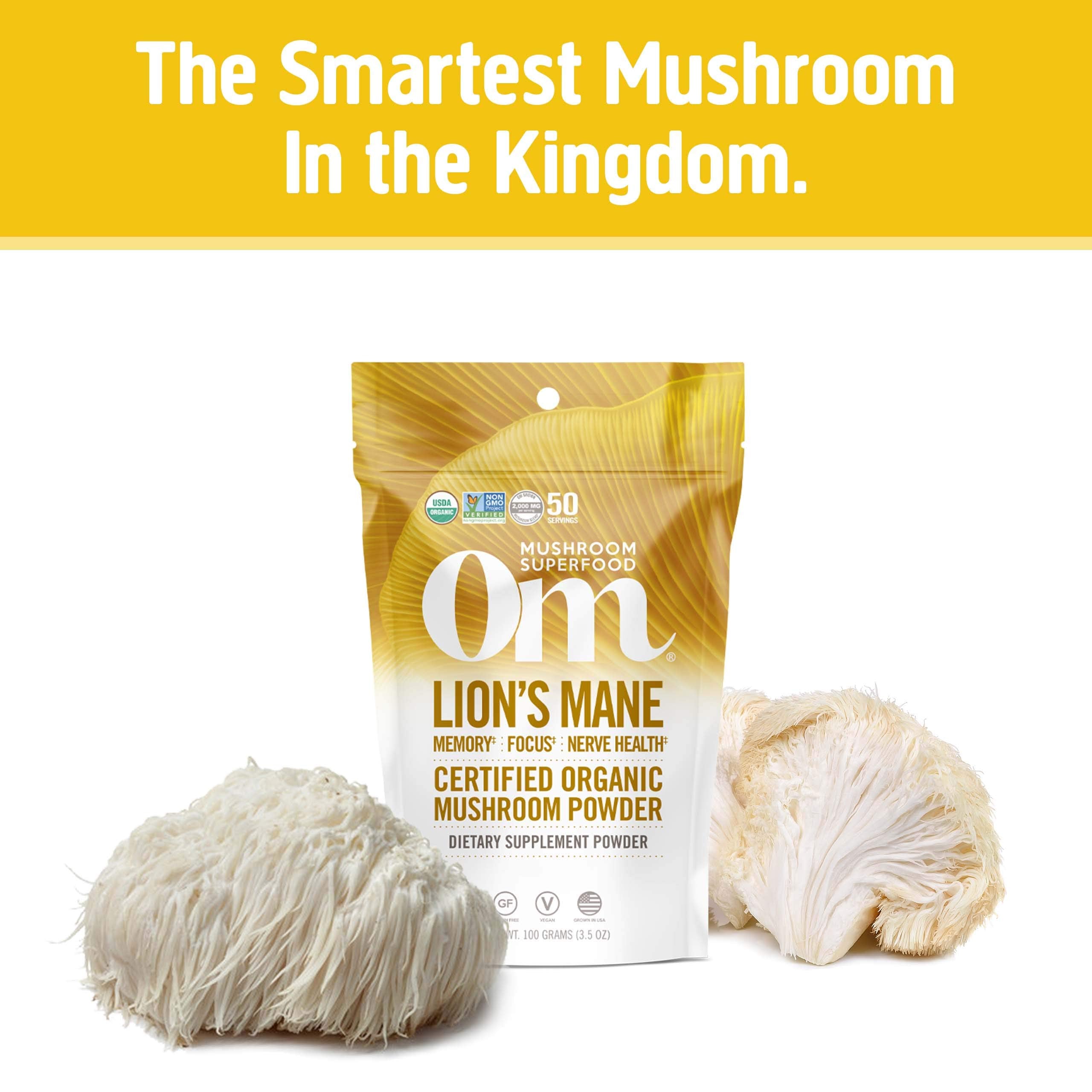 OM MUSHROOM MATRIX polvo fino, fácil de mezclar en batidos.