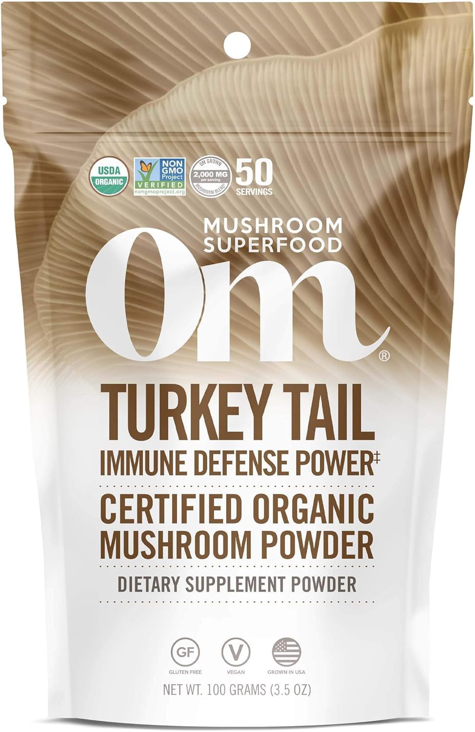 OM MUSHROOM Polvo cola de pavo para soporte al sistema inmunológico diario