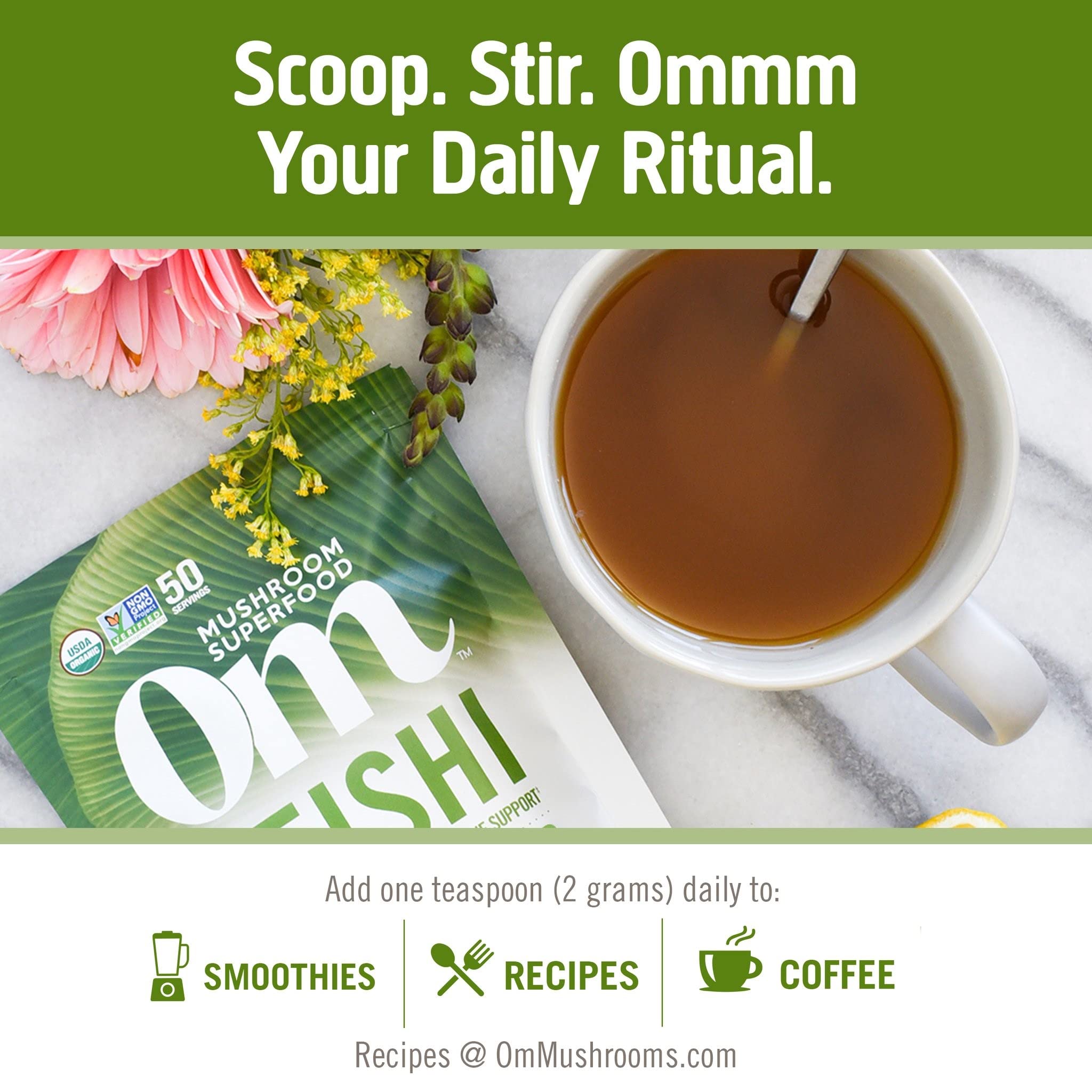 OM MUSHROOM REISHI envase-organico: producto certificado y limpio.