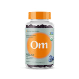 OM MUSHROOM RELAX GUMMIES, botella, opción práctica para apoyar momentos de relajación