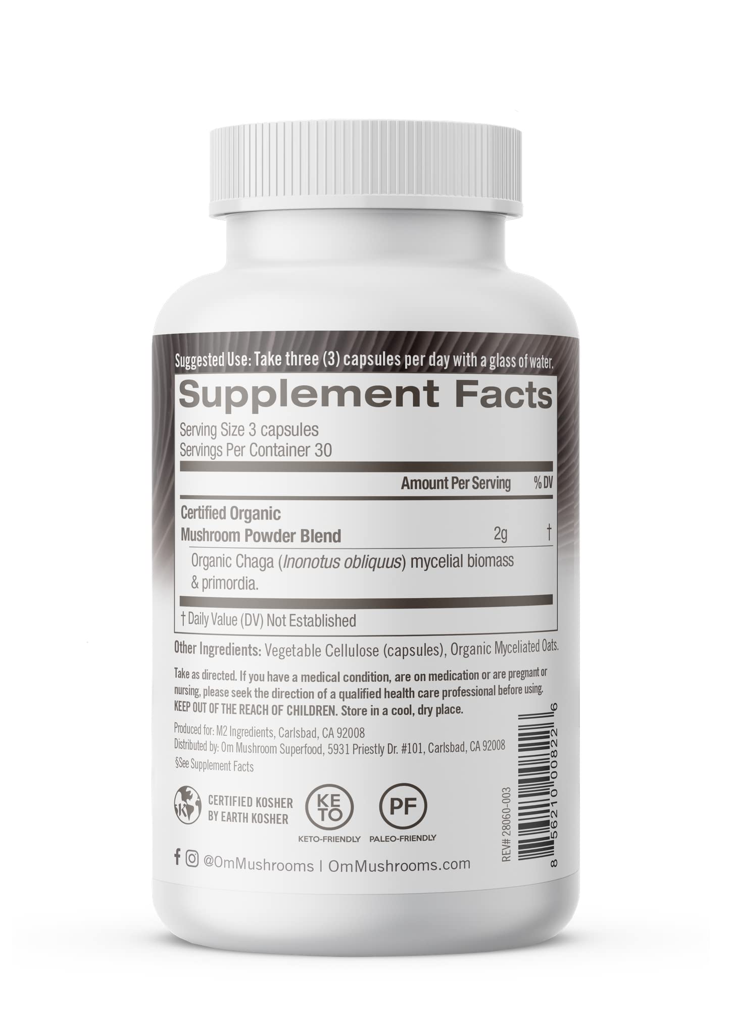 OM MUSHROOM SUPERFOOD Chaga, foco antioxidante para defensa del organismo.