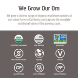 OM MUSHROOM SUPERFOOD Chaga: prueba de calidad de terceros para seguridad.