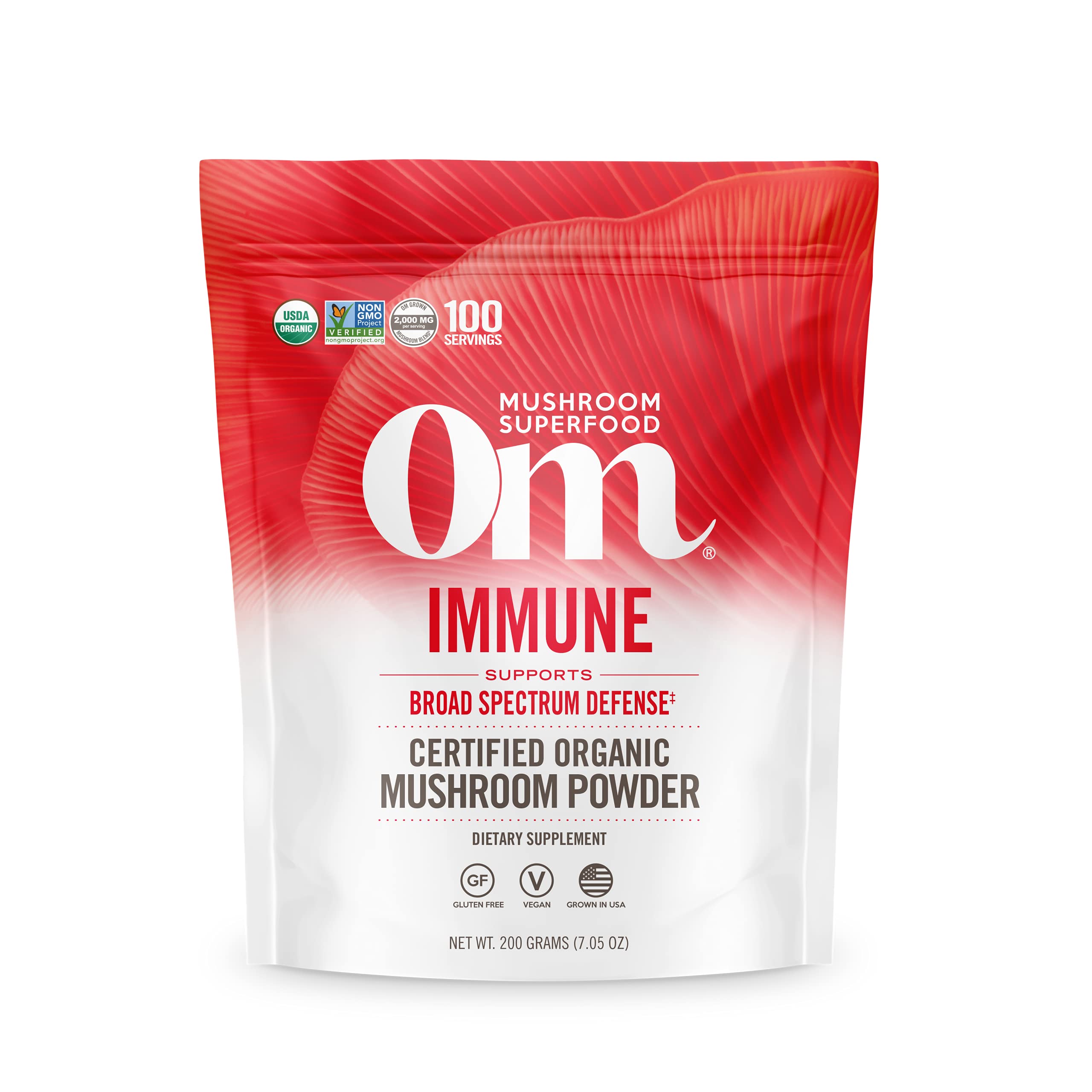 OM MUSHROOM SUPERFOOD empaque de 200 g para uso diario