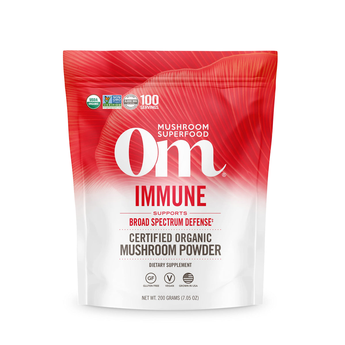 OM MUSHROOM SUPERFOOD empaque de 200 g para uso diario