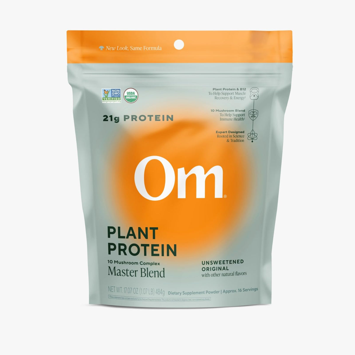 OM MUSHROOM SUPERFOOD Mezcla Maestra bolsa de 16 porciones para energía sostenida