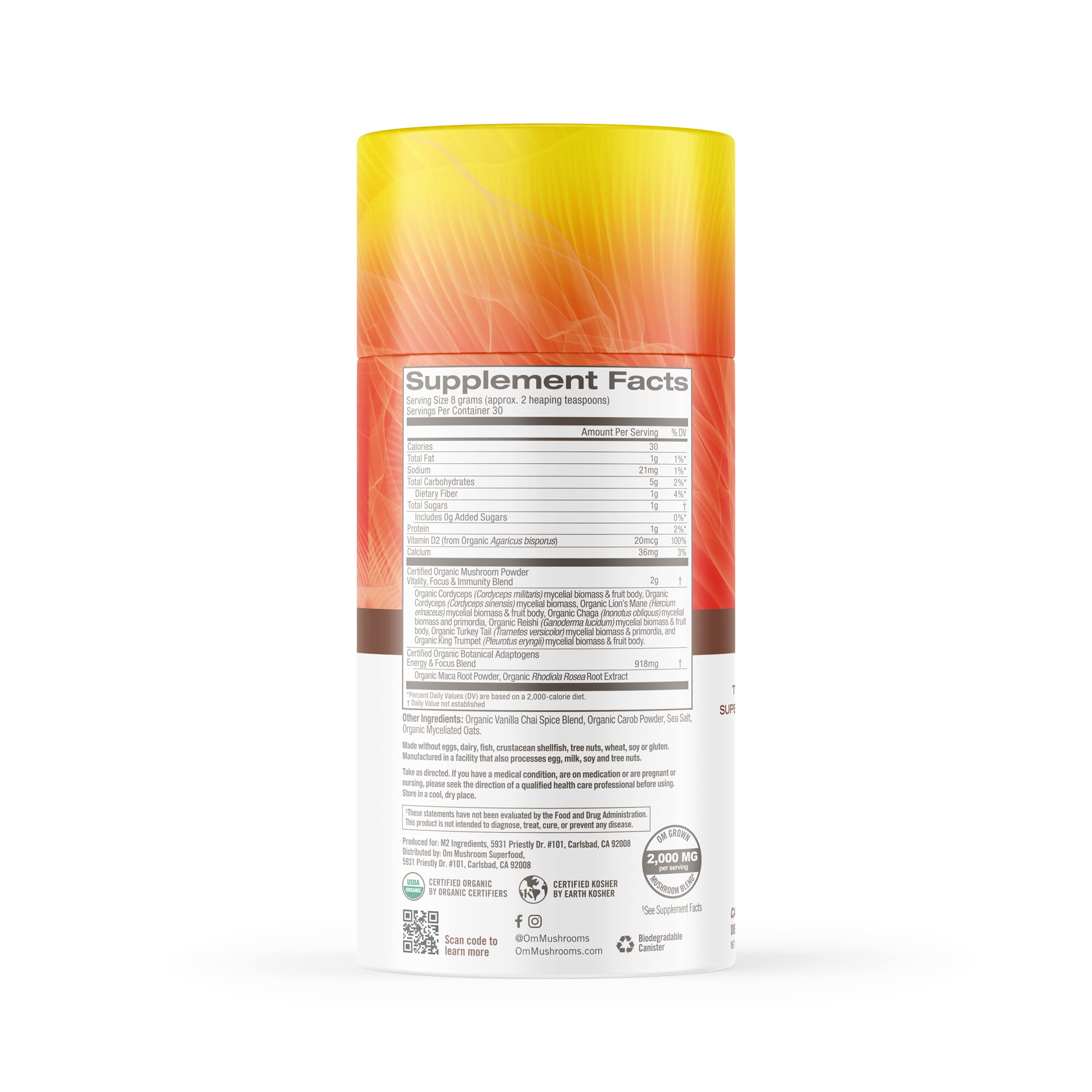 OM MUSHROOM SUPERFOOD con medidor de dosis para porciones consistentes