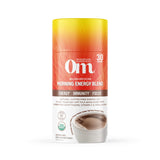 OM MUSHROOM SUPERFOOD muestra la mezcla de energía matutina en polvo para empezar el día con foco
