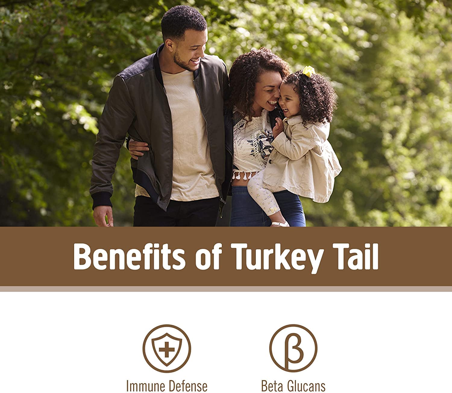 Etiqueta de calidad de terceros de OM Mushroom Superfood Turkey Tail para pureza y trazabilidad.