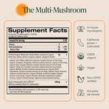 OM MUSHROOMS Master Blend, certificación orgánica y pruebas de calidad.