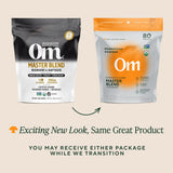 OM MUSHROOMS Master Blend, ejemplo de consumo diario para salud y bienestar.