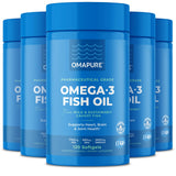 OMAPURE aceite de pescado en botella, cápsulas fáciles de tragar para apoyar la salud general.