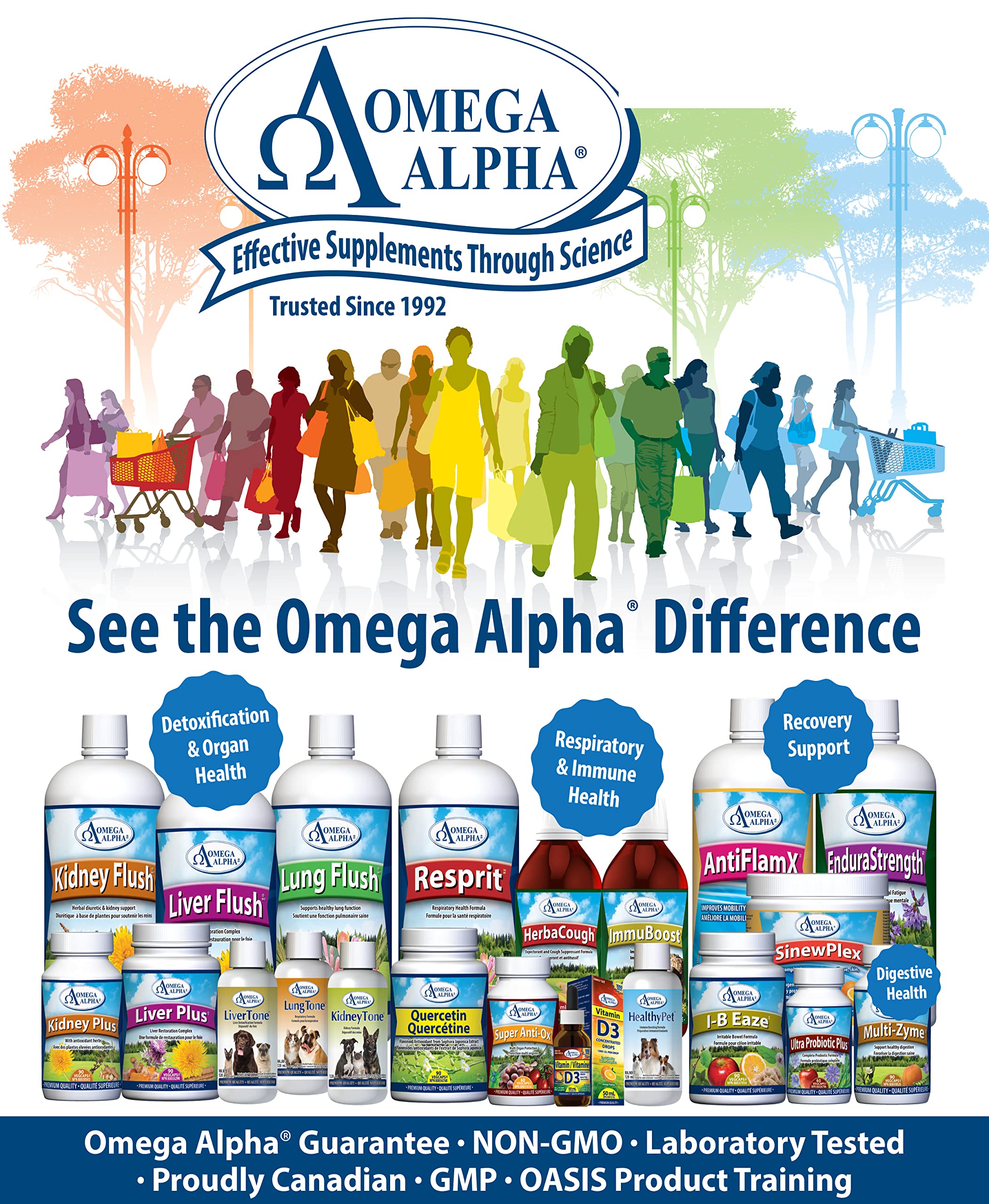 Omega Alpha Lung Flush, envase refrigerable, mantiene la frescura y calidad.
