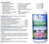 Omega Alpha Lung Flush, vaso con líquido, sabor agradable para uso cotidiano.