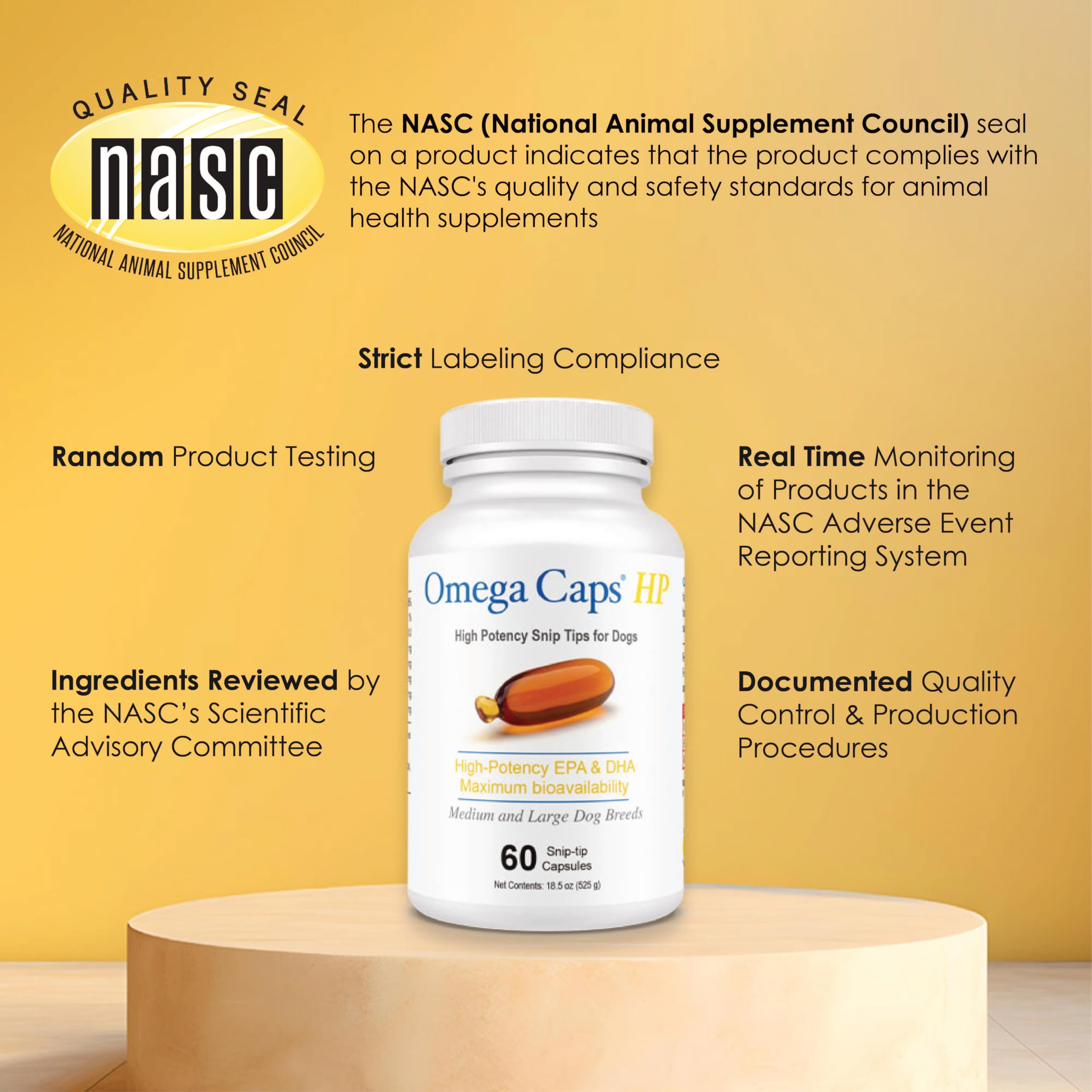 Omega Caps HP Snip Tips pelaje brillante y saludable tras uso regular.