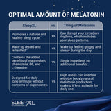 Dosis SleepXL de melatonina para iniciar el sueño rápidamente.