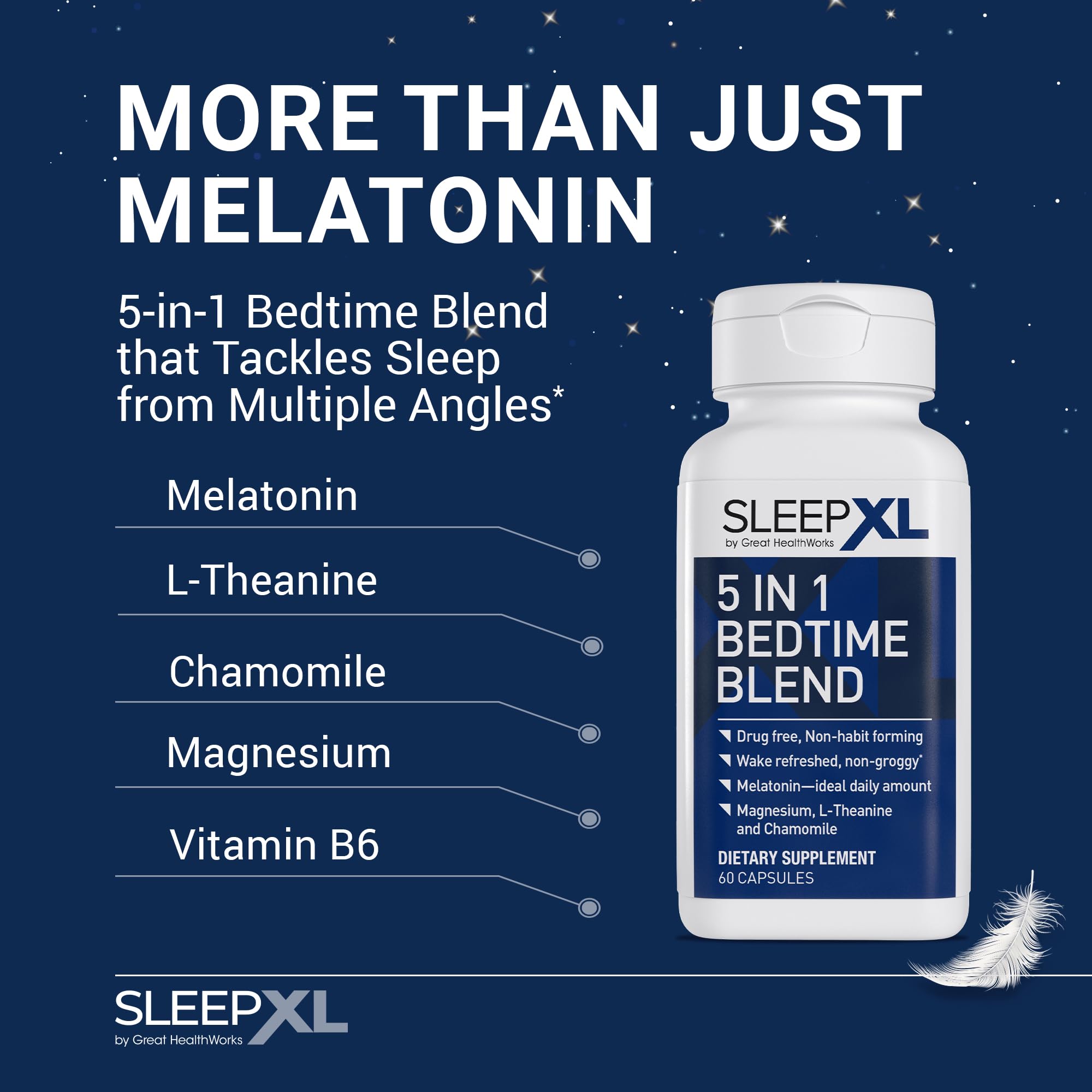 OmegaXL SleepXL frascos para una rutina nocturna calmante.