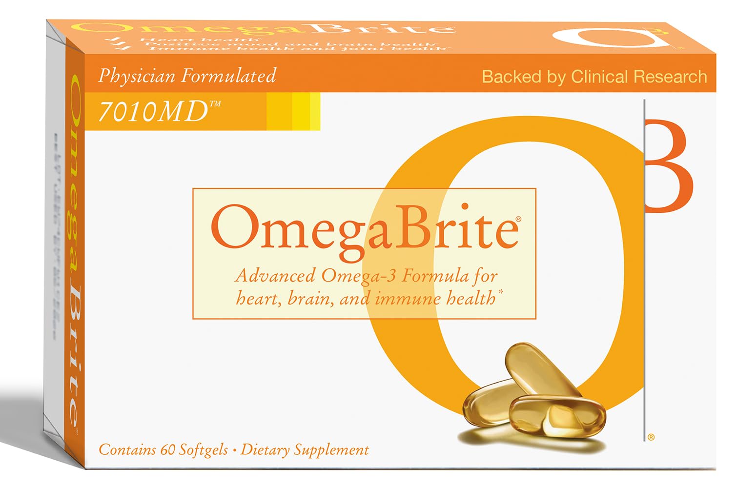 OmegaBrite 7010MD: botella de omega-3 para apoyar el bienestar diario.