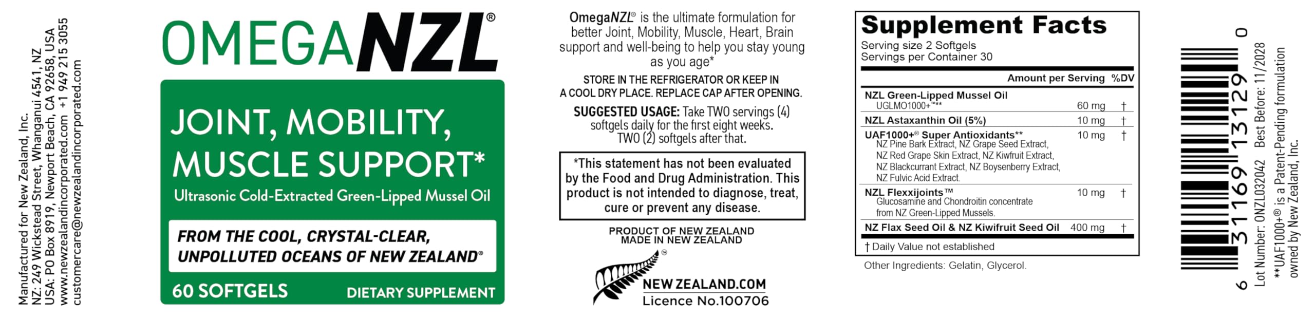 OMEGANZL cápsulas softgel primer plano, favorecen la movilidad articular sin regusto a pescado.