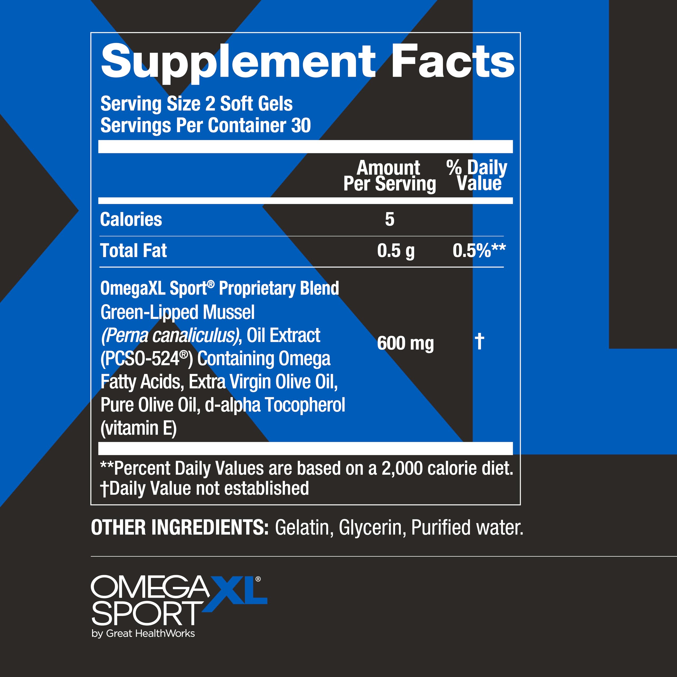 OmegaXL Sport: formulación libre de GMO, sin lácteos ni gluten.