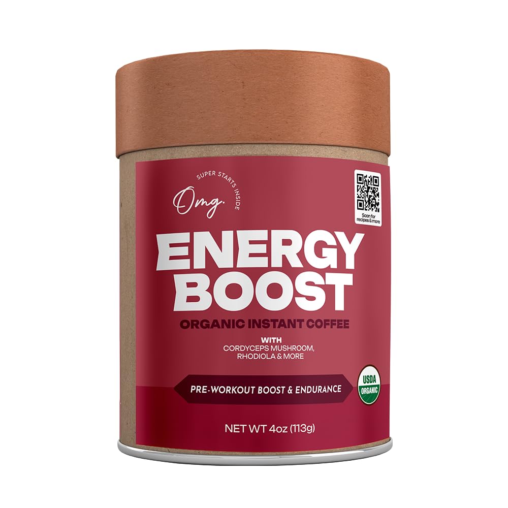 OMG Superfoods Energy Boost taza de cafe instantáneo para activar la mañana