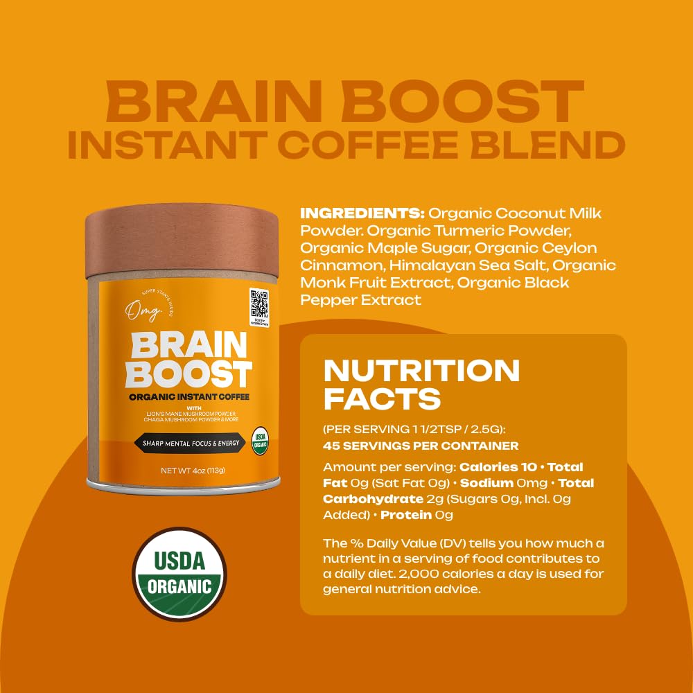 OMG! Organic Meets Good mezcla melena de león chaga rhodiola para enfoque suave
