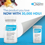 Cápsulas de Omne Diem Histamina Digest en primer plano para digestión diaria.
