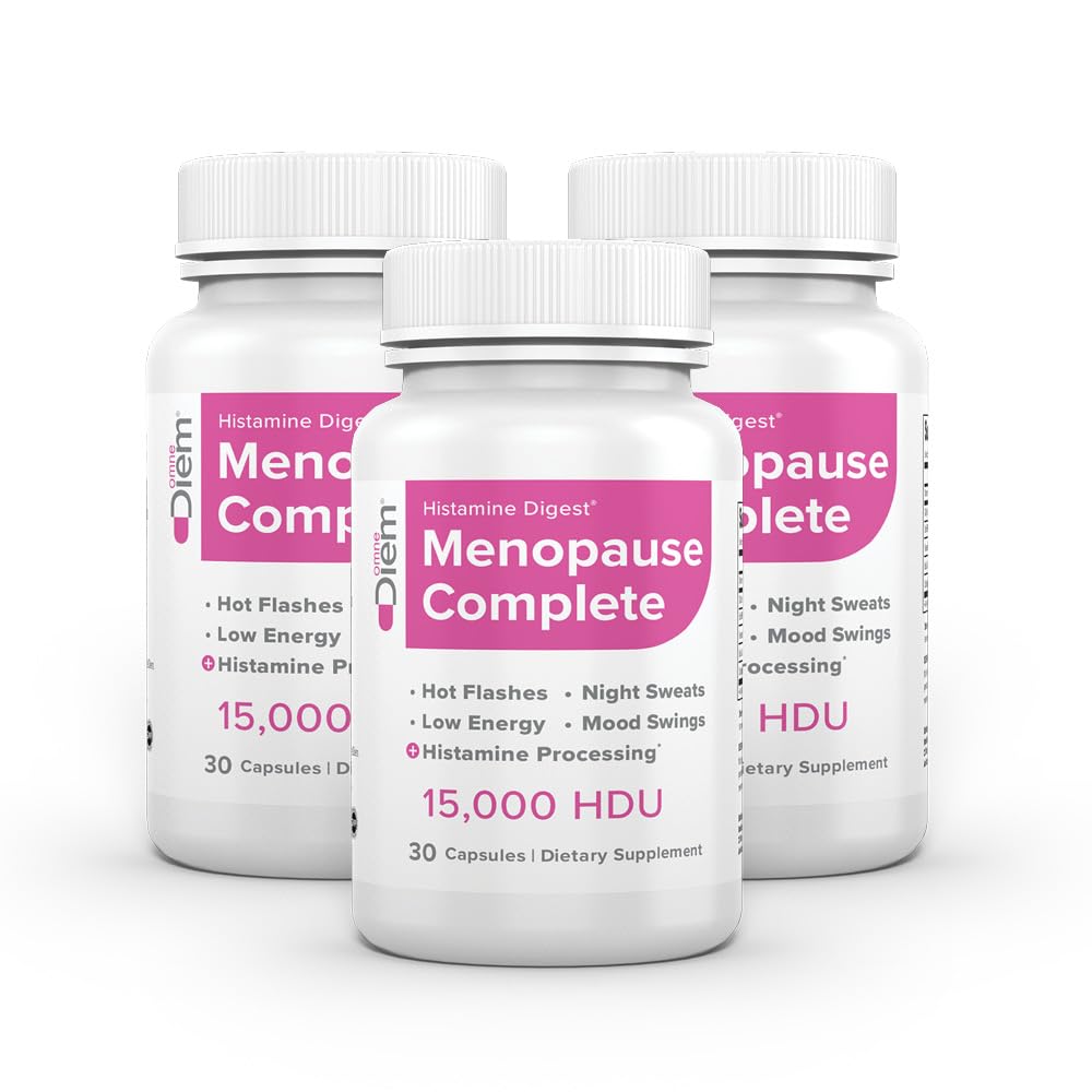 Omne Diem Menopause Complete, frasco de cápsulas para equilibrio hormonal y claridad mental