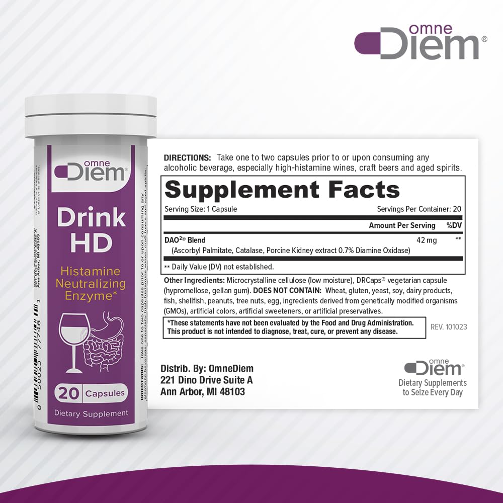 OmneDiem Drink HD, etiqueta frontal: fácil identificar uso diario.