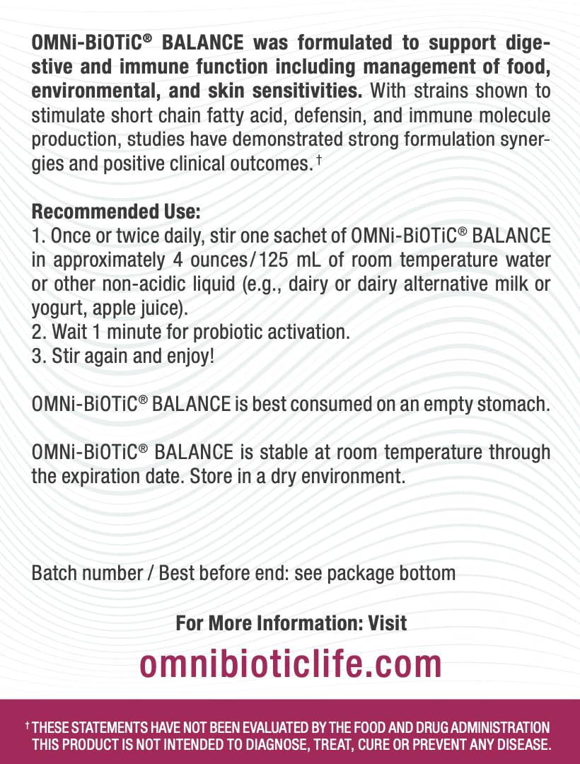Mezcla en agua OMNi BiOTiC Balance para bebidas diarias