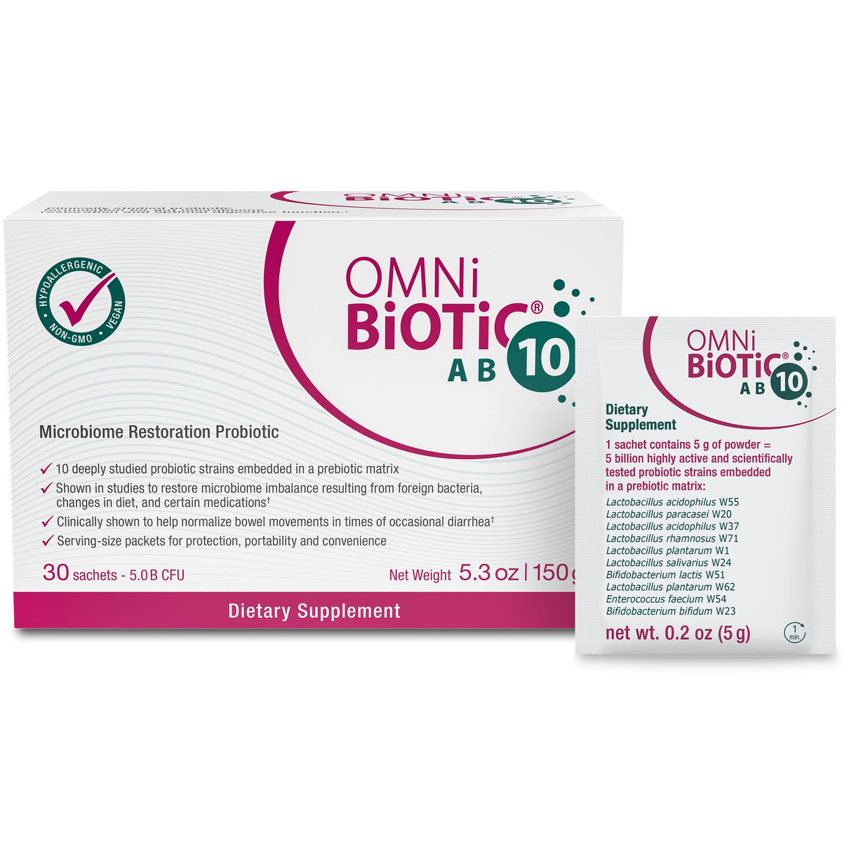 OMNi BiOTiC AB 10: caja de presentación para apoyar la salud digestiva