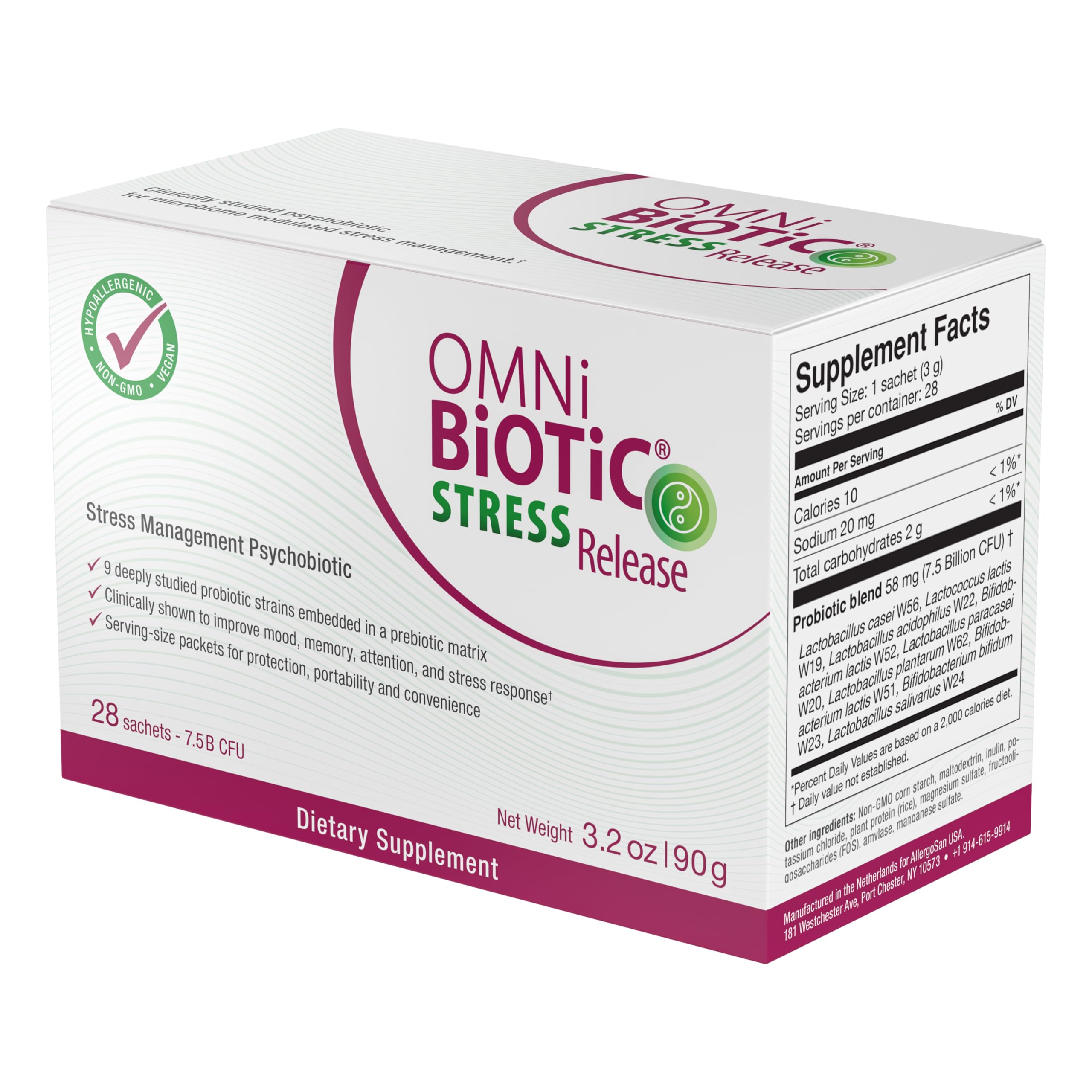 OMNi BiOTiC Stress Release, certificado clínico que respalda pruebas de eficacia.
