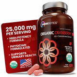 Cápsulas OmniBiotics de arándano orgánico en frasco para apoyo urinario diario.
