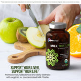 OmniBiotics extracto cardo mariano 1500mg, frontal — alta concentración para apoyo natural
