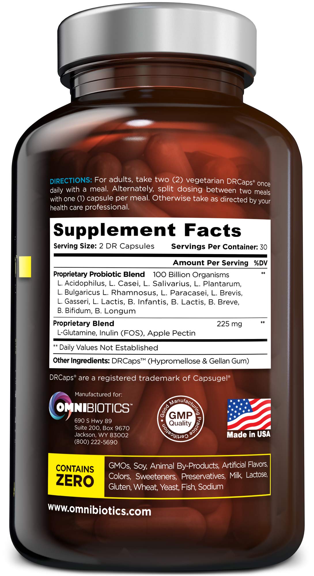 OmniBiotics prebióticos fibra alimentaria para las bacterias beneficiosas