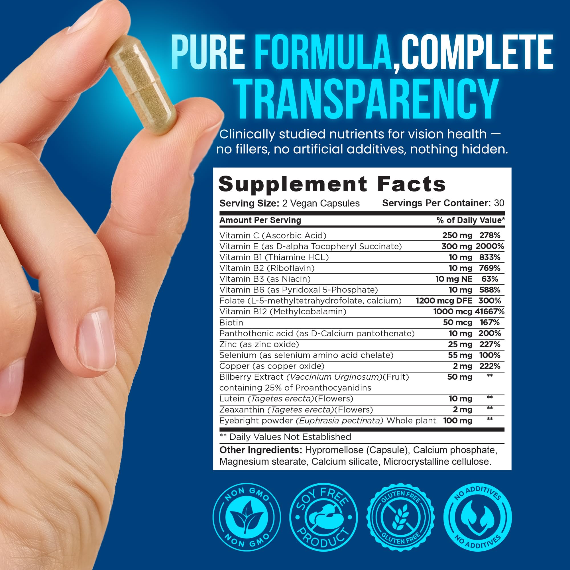 OmniBiotics Vision Clarity, etiqueta nutricional clara para decisiones informadas.