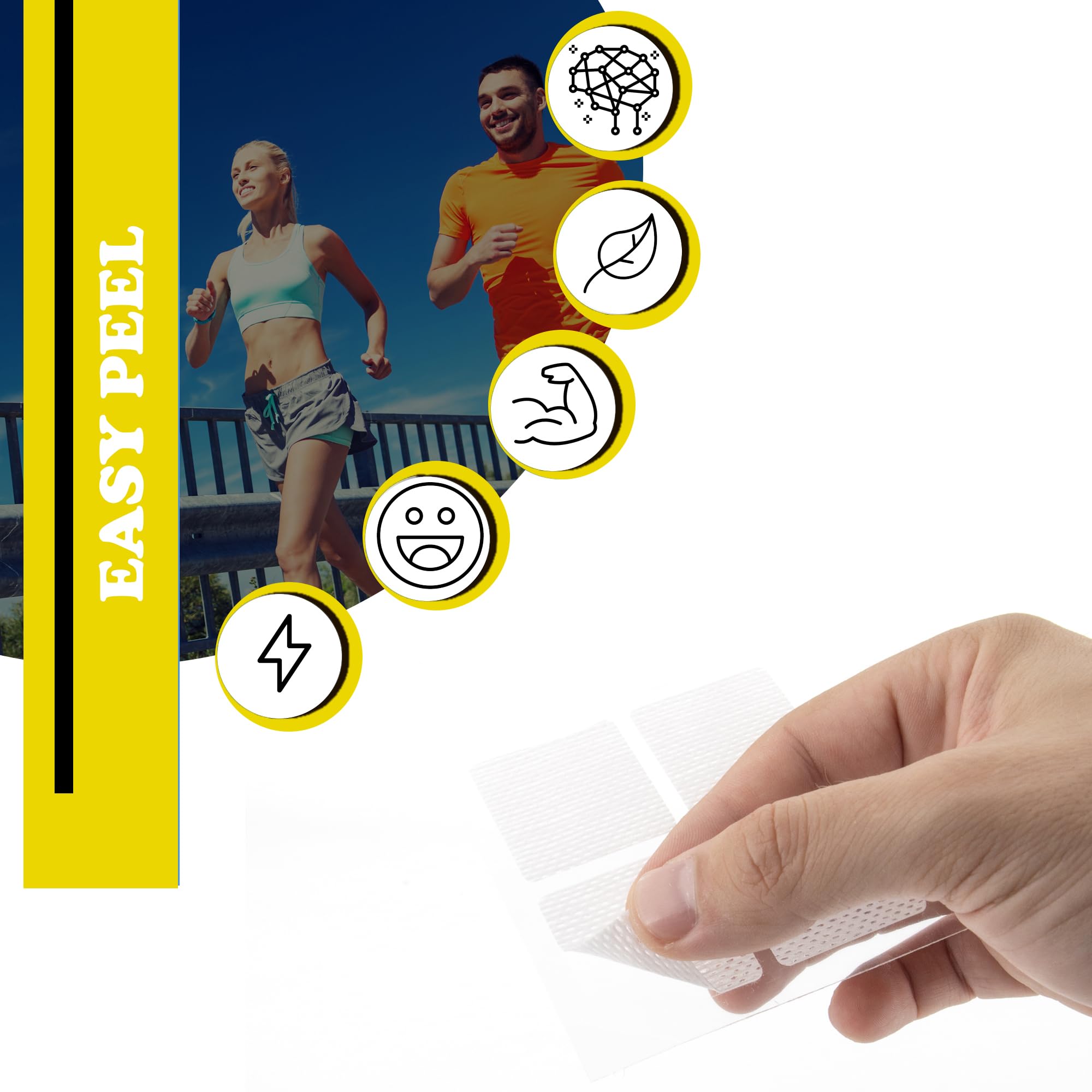 OmniCo Textura Parches D3 K2 Calcio, superficie resistente al agua para uso activo.