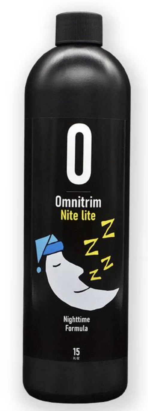 Omnitrition Nite Lite, botella frente, para apoyo a la rutina nocturna y descanso.