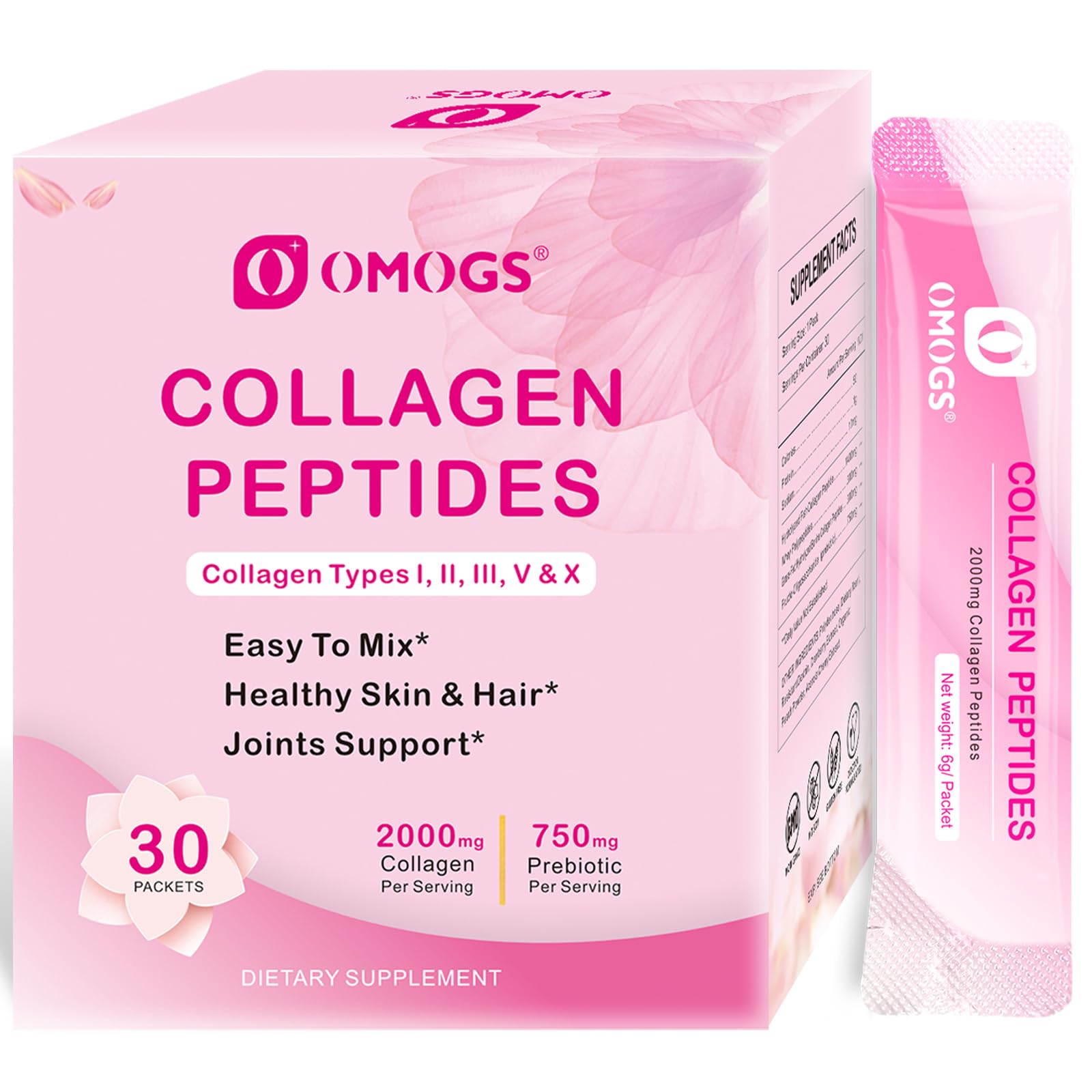 OMOGS polvo de colágeno en bote: apoyo a piel y uñas.