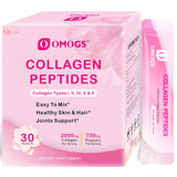 OMOGS polvo de colágeno en bote: apoyo a piel y uñas.