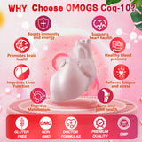Vaso de agua junto a OMOGS CoQ10 para rutina matutina.