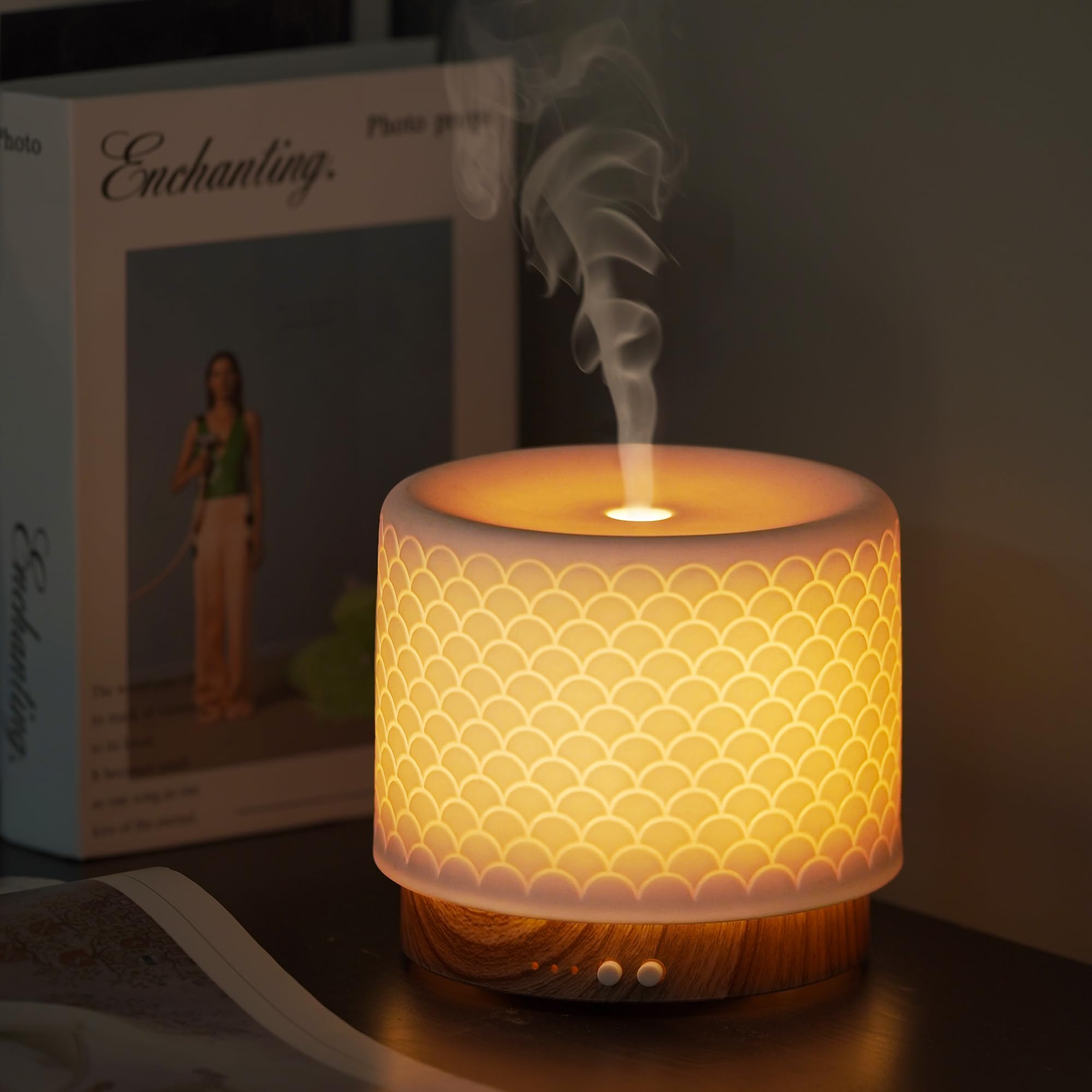Onaboviva difusor cerámico de 280 ml para aroma suave en salas.