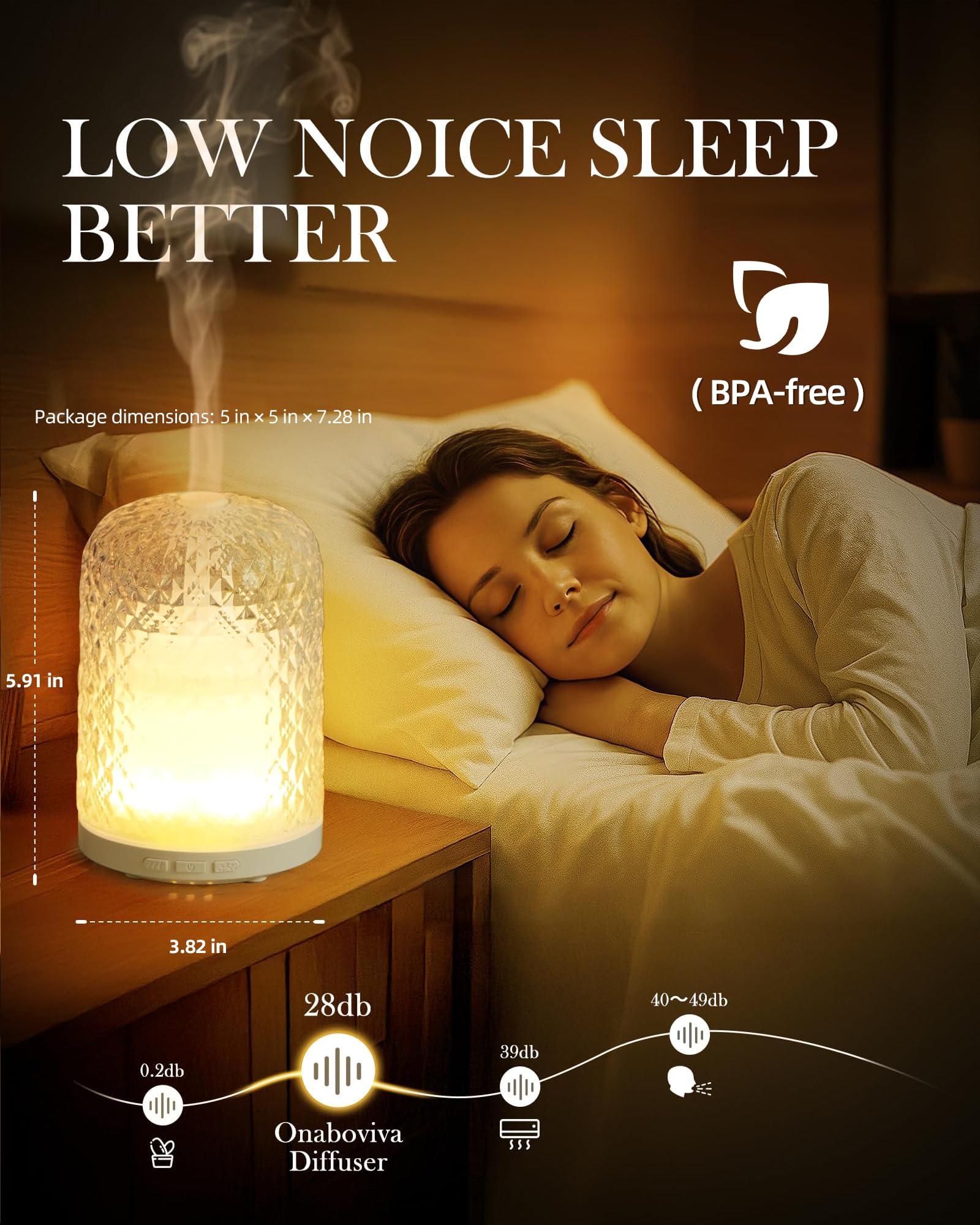 Onaboviva difusor con apagado automático para tranquilidad y ahorro de energía.