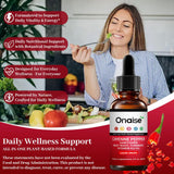 ONAISE Cayenne Drops para mezclar en bebidas matutinas.