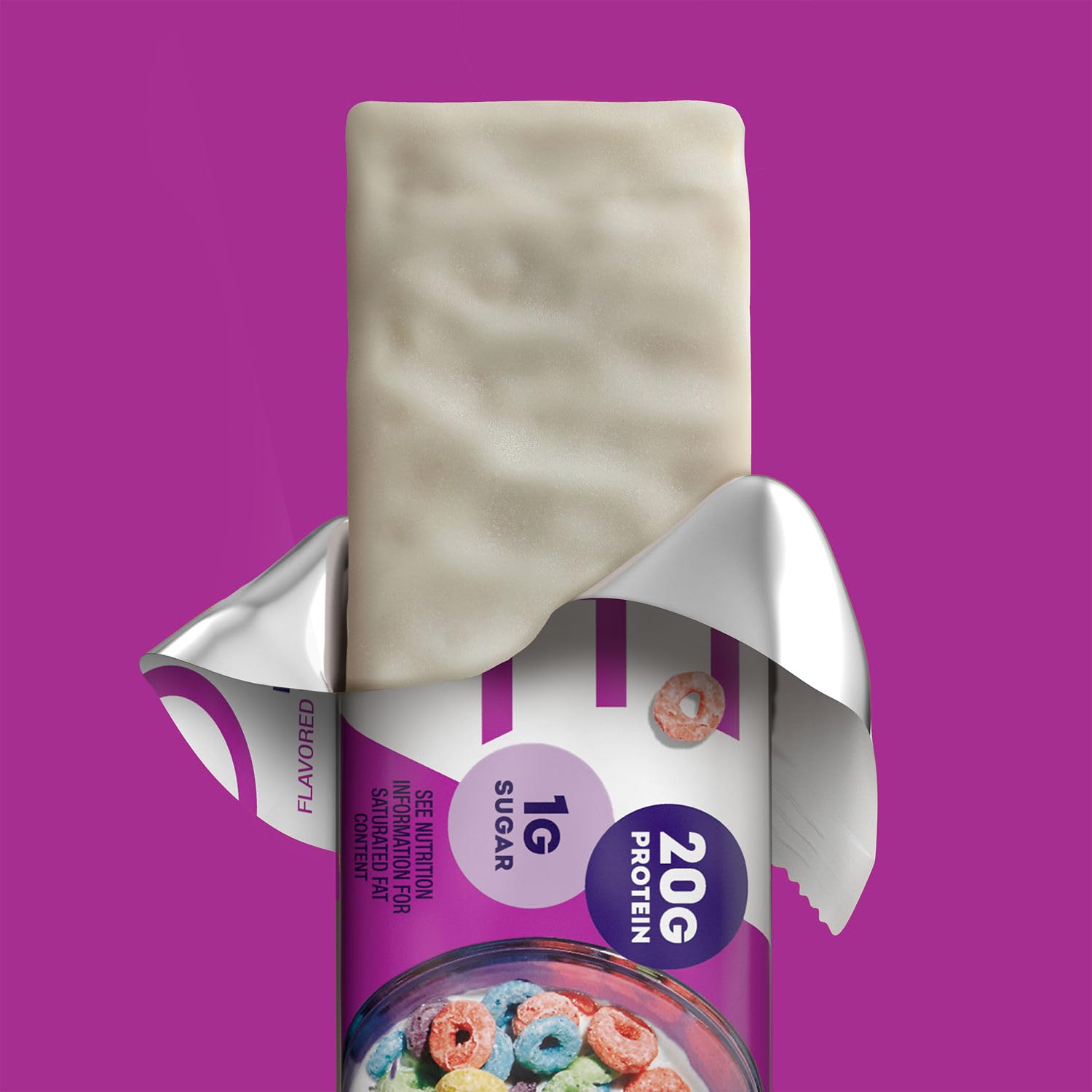 Barra de proteína ONE Cereal Frutado lista para viajar, perfecta para oficina o gimnasio.