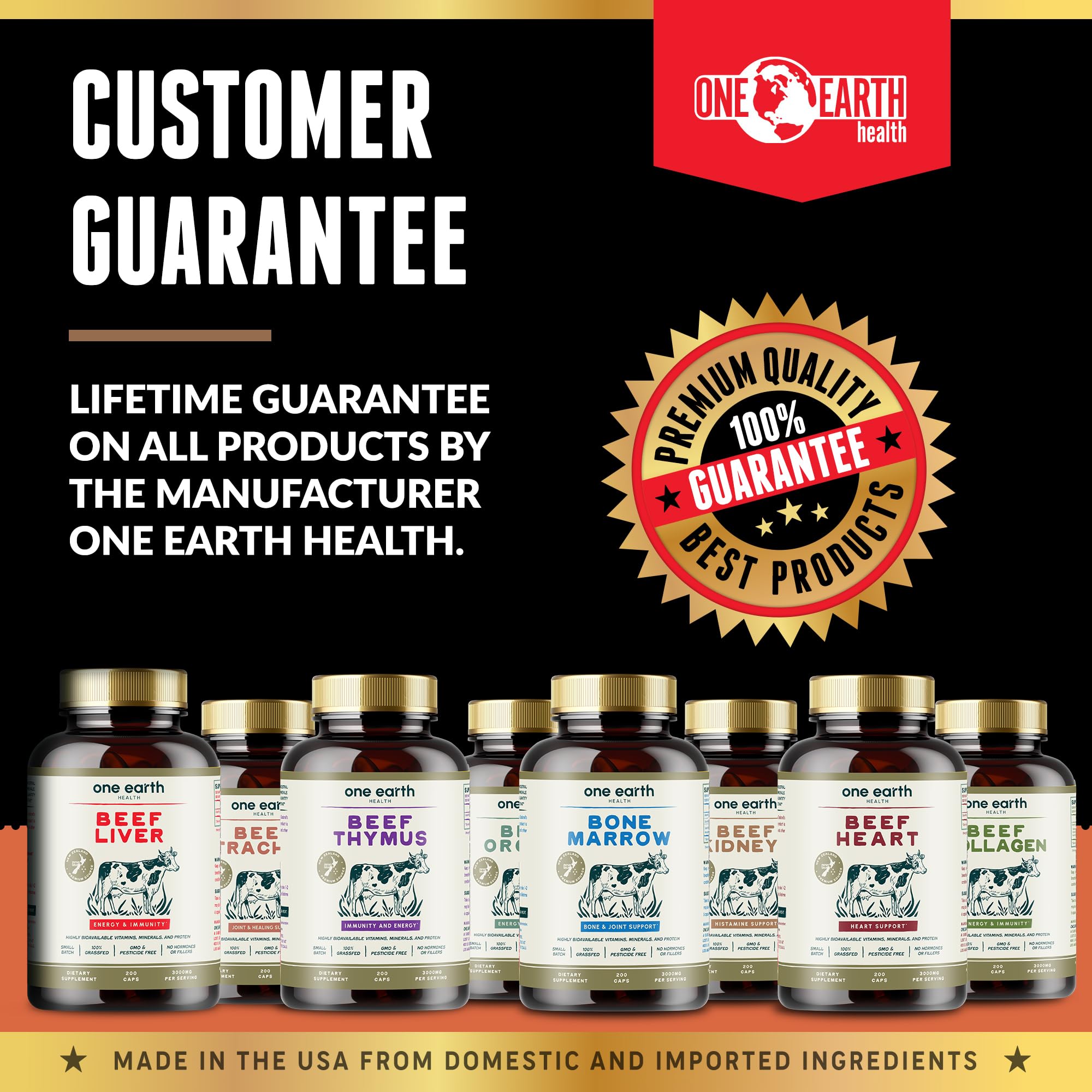 One Earth Health timo, muestra dosis de 3000 mg por porción.