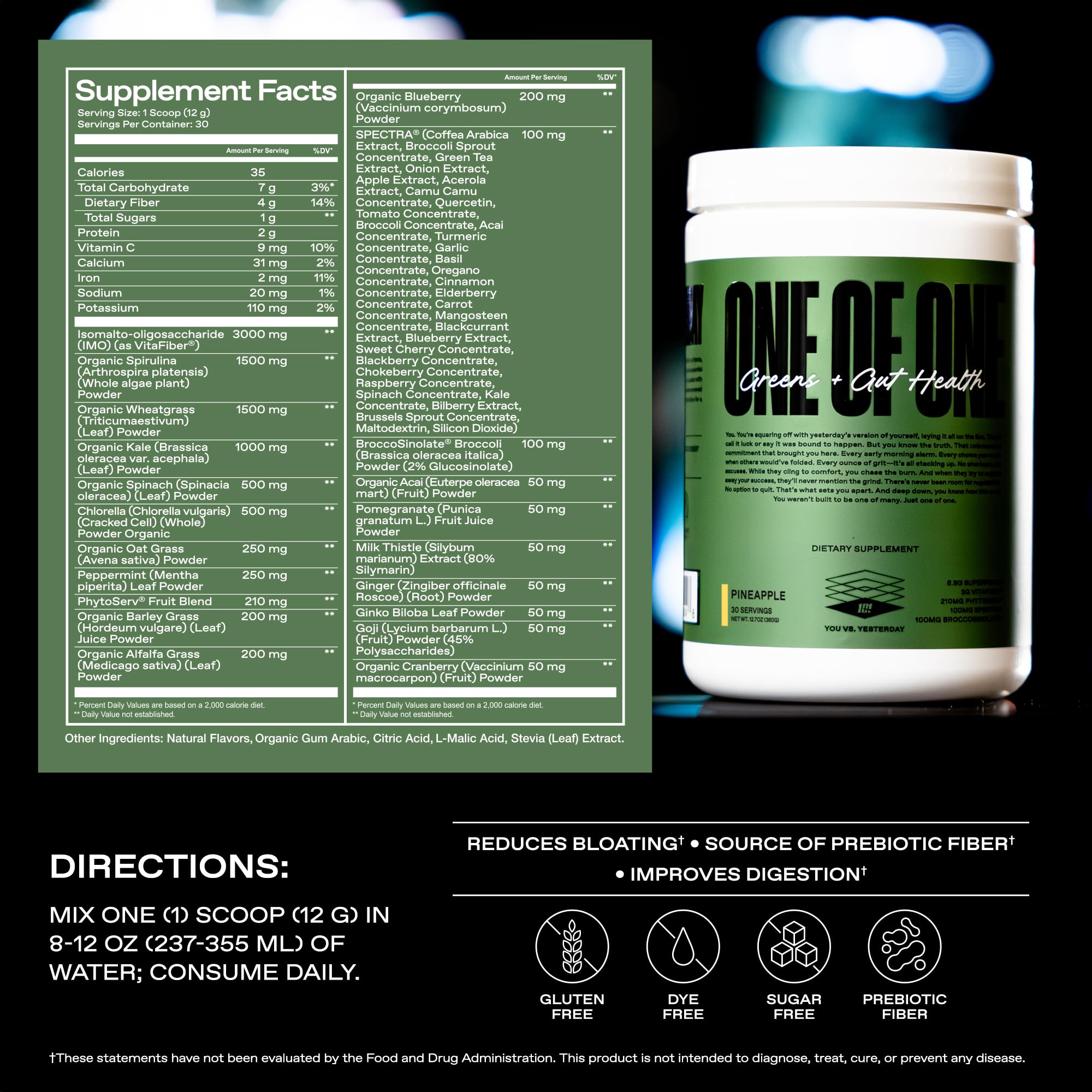 ONE OF ONE Batido de energía - impulso para entrenamientos o días ocupados