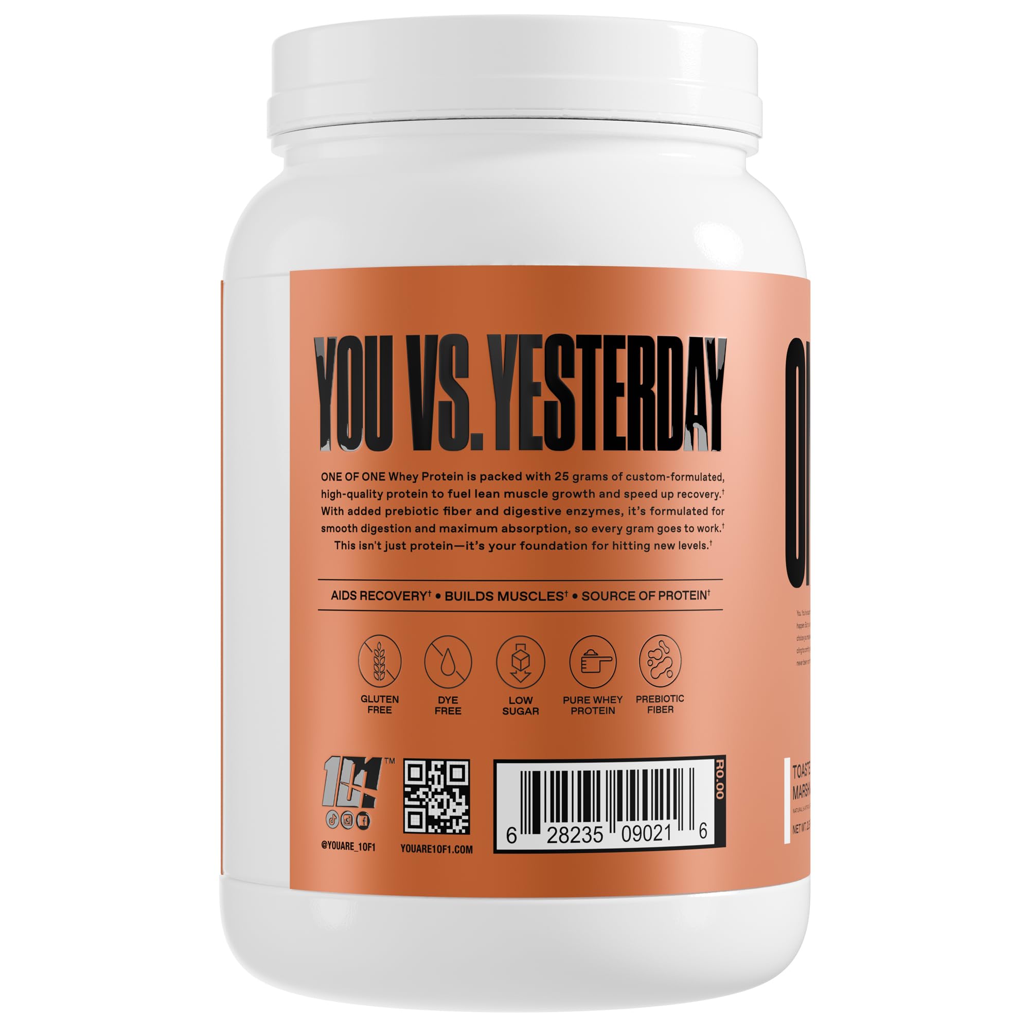 ONE OF ONE Whey: tubo con sabor malvavisco tostado para una experiencia sabrosa