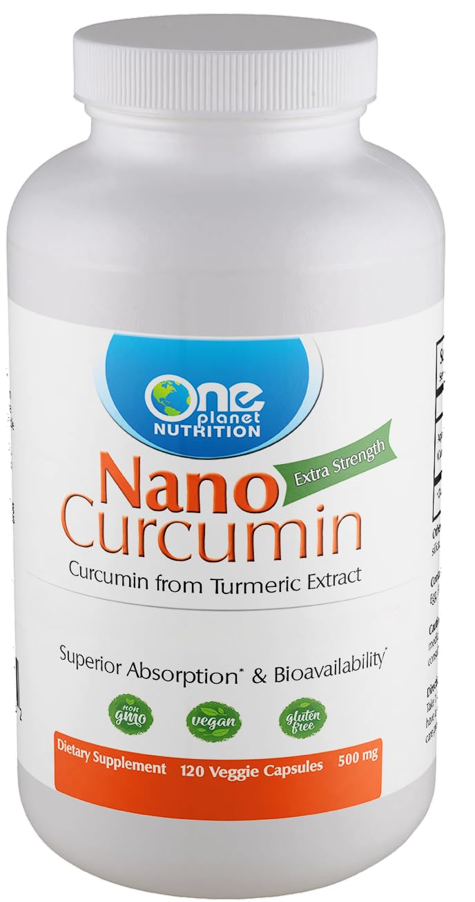 One Planet Nutrition Nano Curcumin, bote con 120 porciones para uso diario.