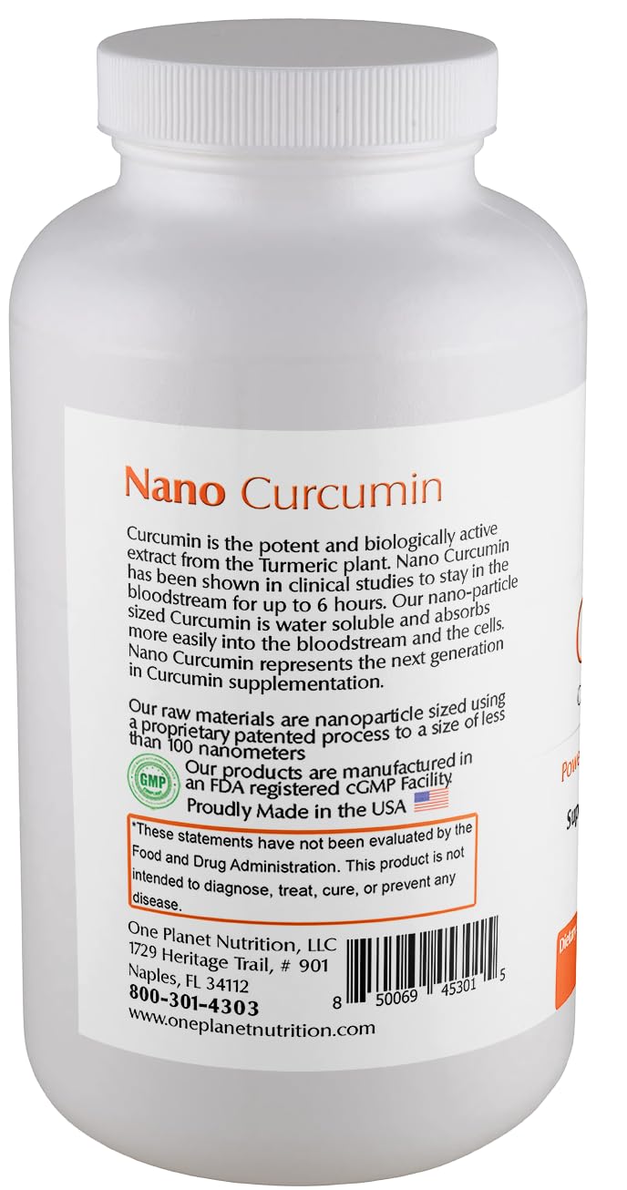 One Planet Nutrition Nano Curcumin, tecnología nano para mayor absorción celular.